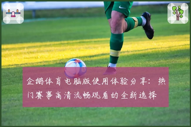 企鹅体育电脑版使用体验分享：热门赛事高清流畅观看的全新选择